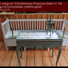 Teetisch Fliesentisch friesenblau 1800 Gustavian gustavianisch gustavianischer Stil